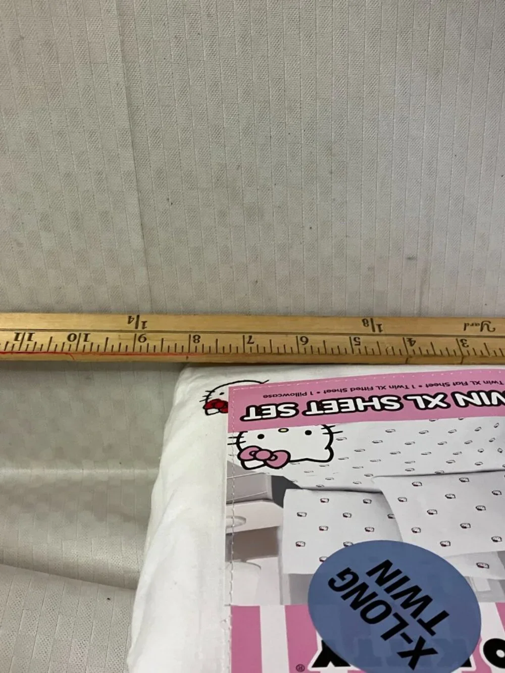 Hello Kitty Twin XL Sheet Set White Pink 100% Cotton 3 Piece Sanrio Bedding